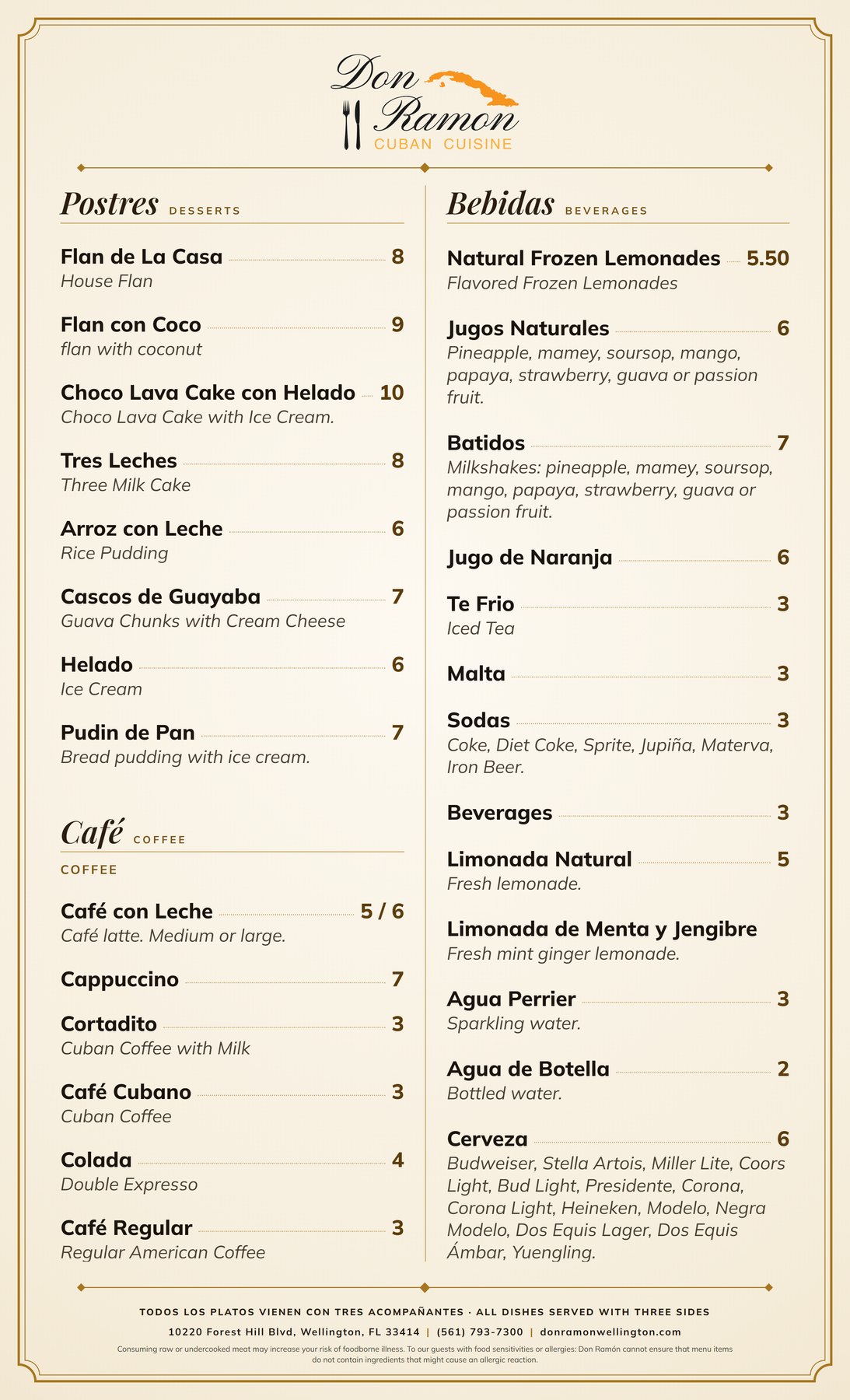 Don Ramon dine-in menu, page 5